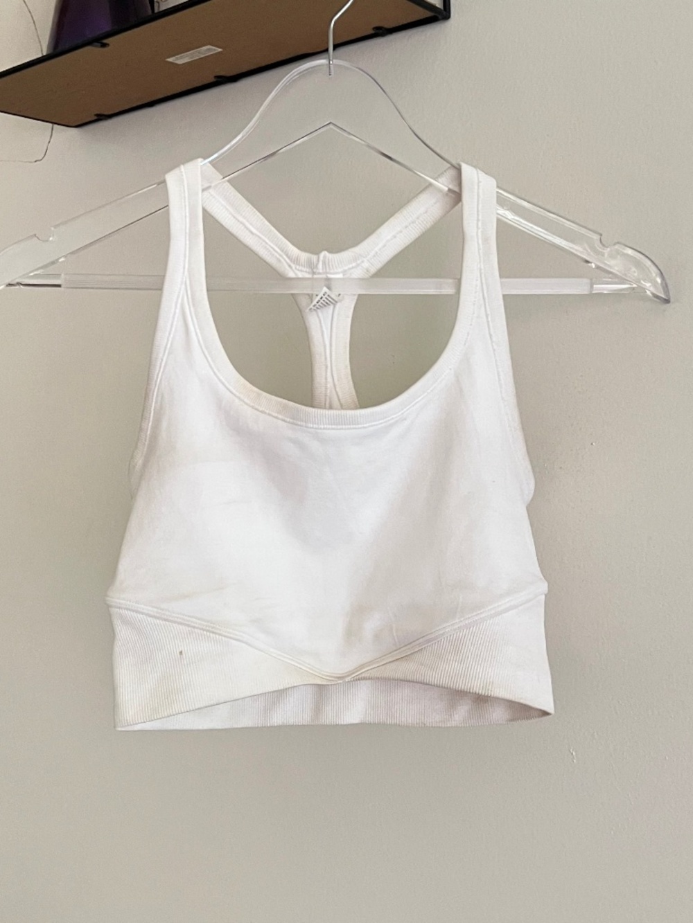 🪞 yogalicious scoop neck stretch active tank top sports bra athleisure white
